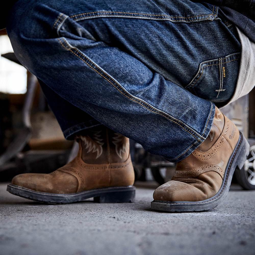 Ariat Sierra Wide Square Toe Steel Toe Work Boot - AGED BARK