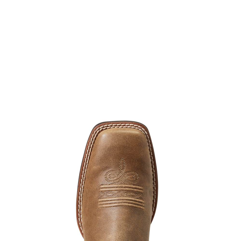 Ariat Round Up Wide Square Toe Western Boot - BROWN BOMBER