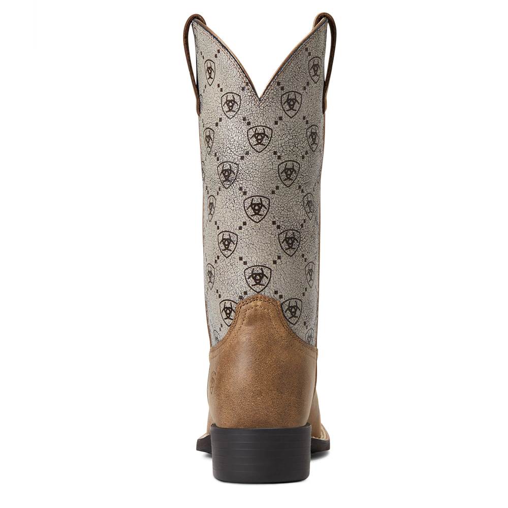 Ariat Round Up Wide Square Toe Western Boot - BROWN BOMBER