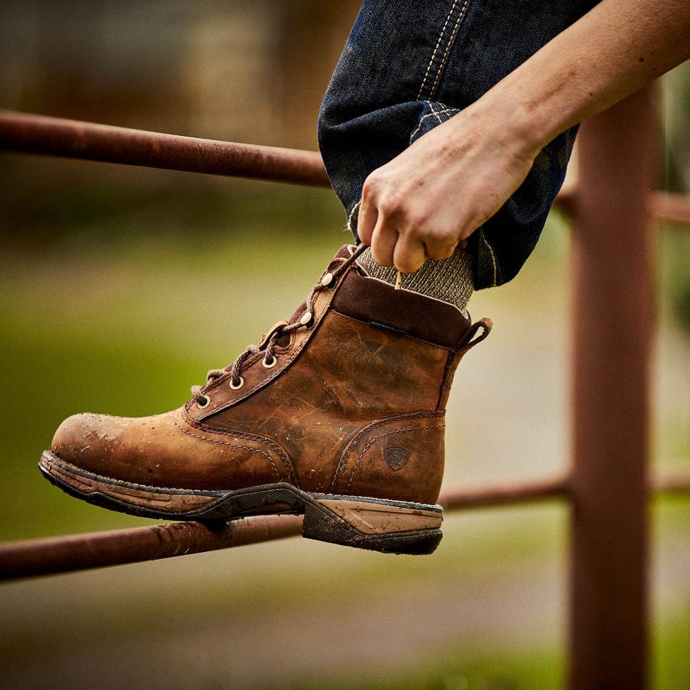 Ariat Anthem Round Toe Lacer Waterproof Boot - DISTRESSED BROWN