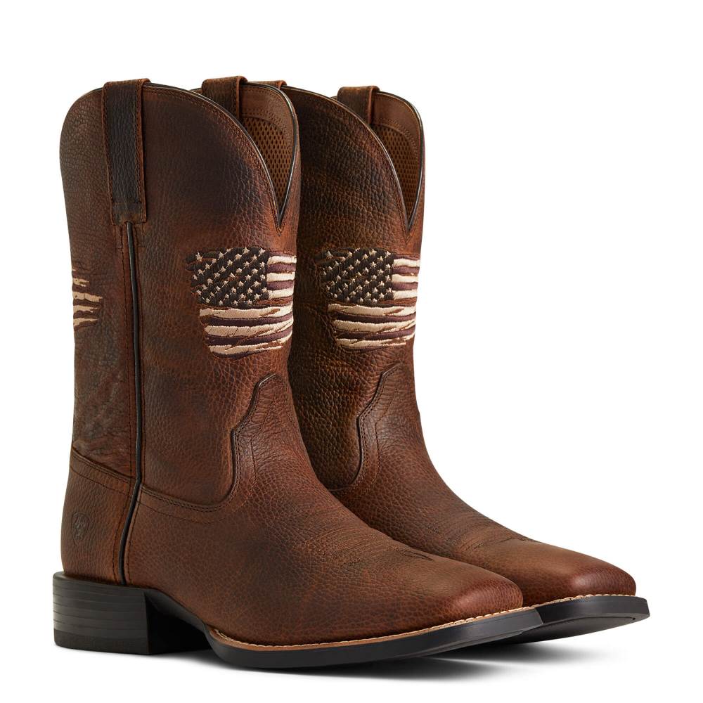 Ariat Sport All Country Western Boot - CLIFF BROWN