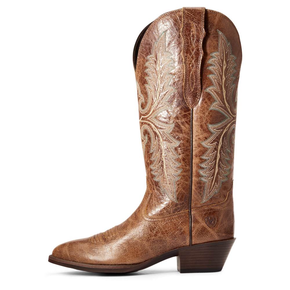 Ariat Heritage Elastic Wide Calf Western Boot - DARK TAN