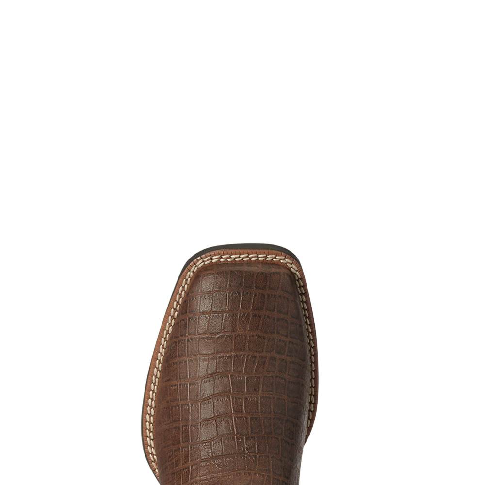 Ariat Sport Buckout Western Boot - CHOCOLATE CROC PRINT