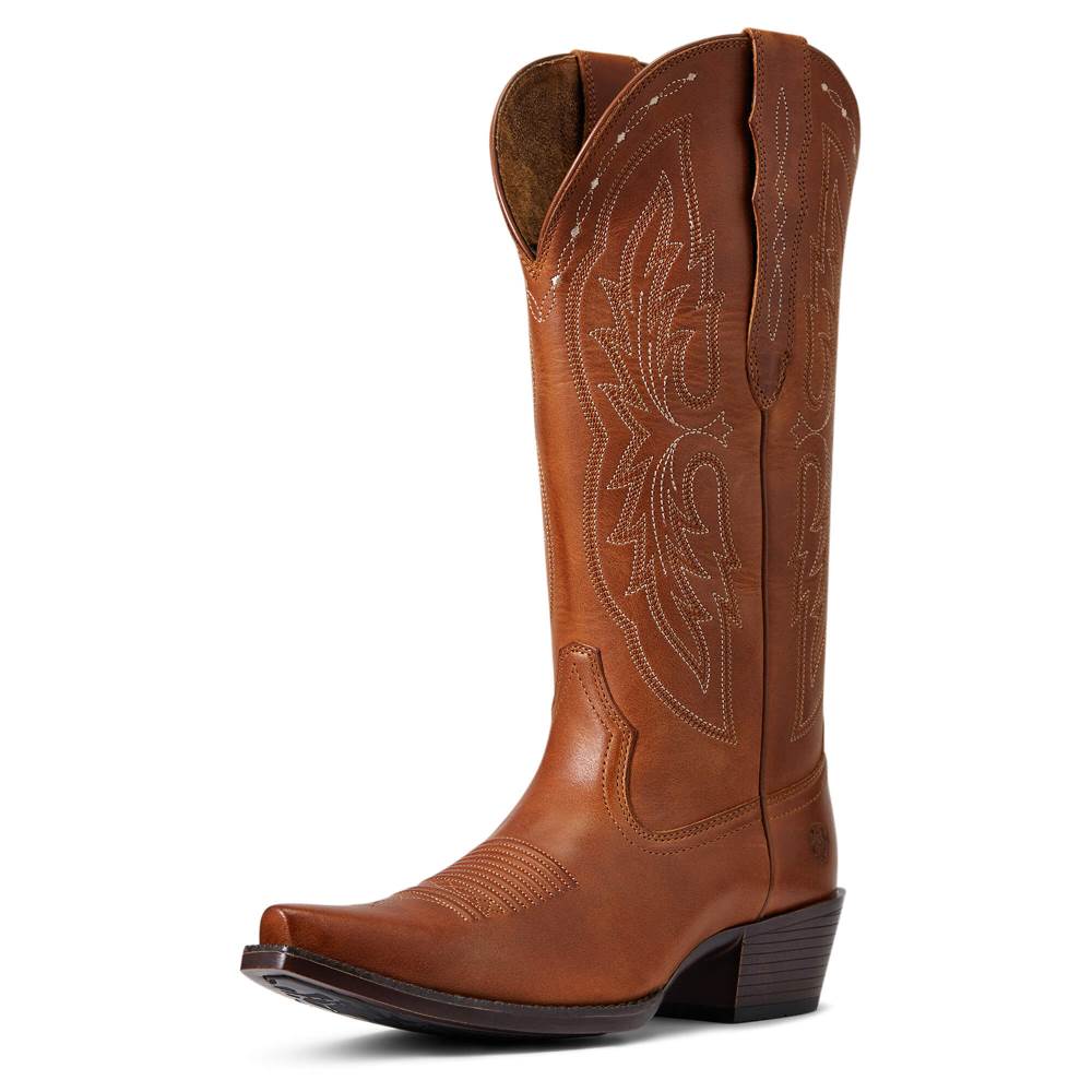 Ariat Heritage X Toe Elastic Wide Calf Western Boot - TREASURED TAN