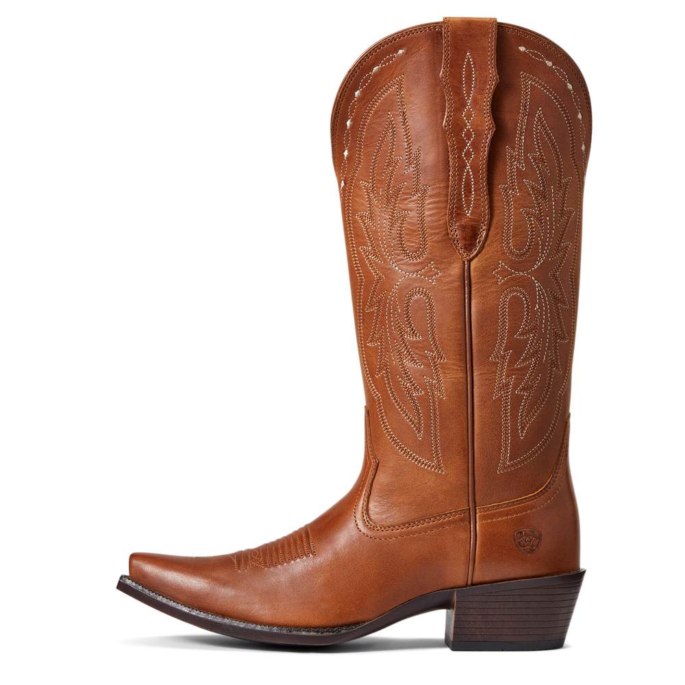 Ariat Heritage X Toe Elastic Wide Calf Western Boot - TREASURED TAN