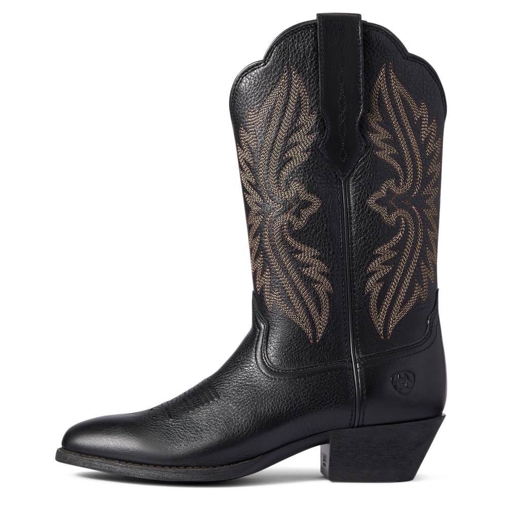 Ariat Heritage R Toe StretchFit Western Boot - BLACK DEERTAN