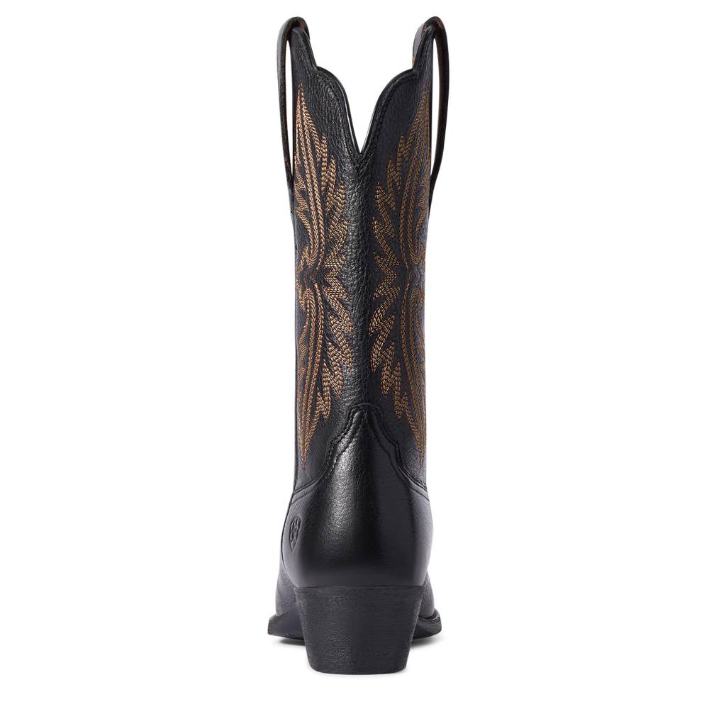 Ariat Heritage R Toe StretchFit Western Boot - BLACK DEERTAN