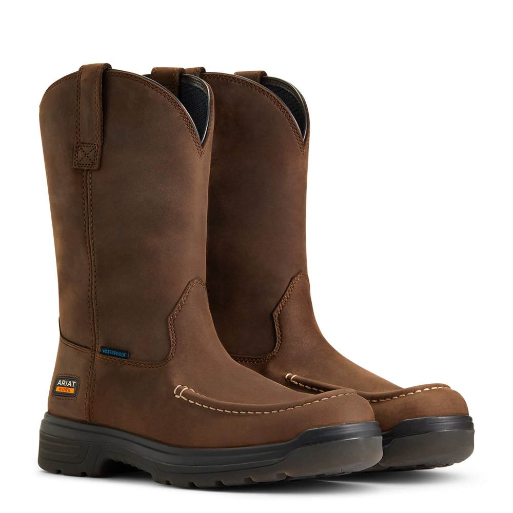 Ariat Turbo Moc Toe Waterproof Work Boot - MOCHA