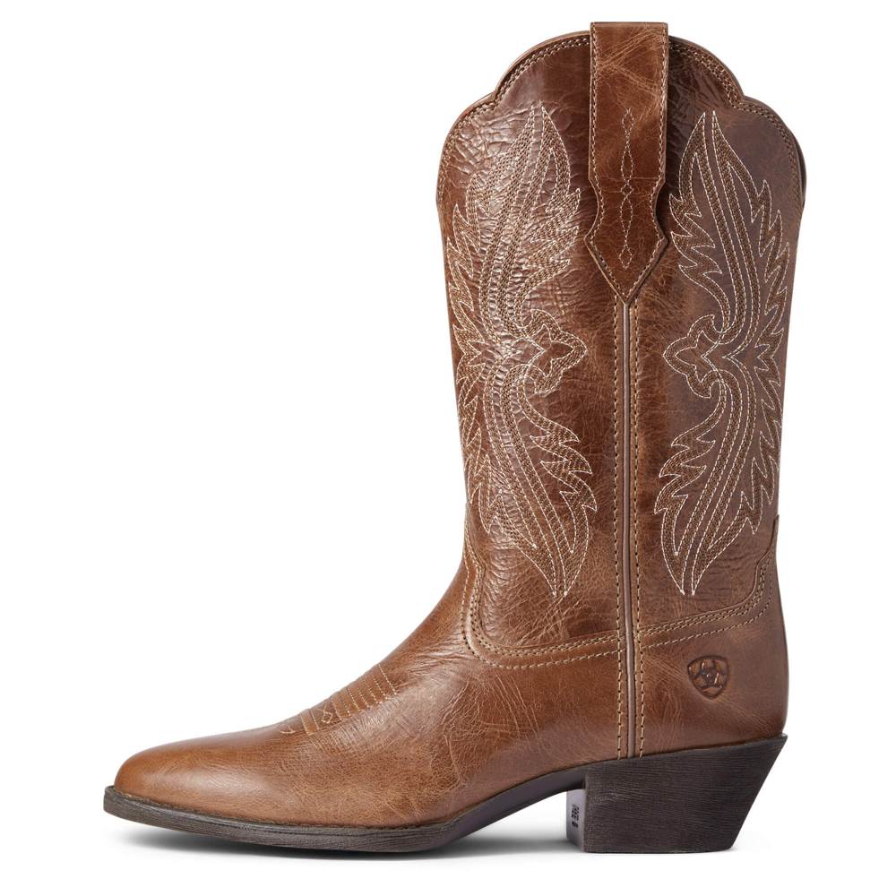 Ariat Heritage R Toe StretchFit Western Boot - DARK TAN