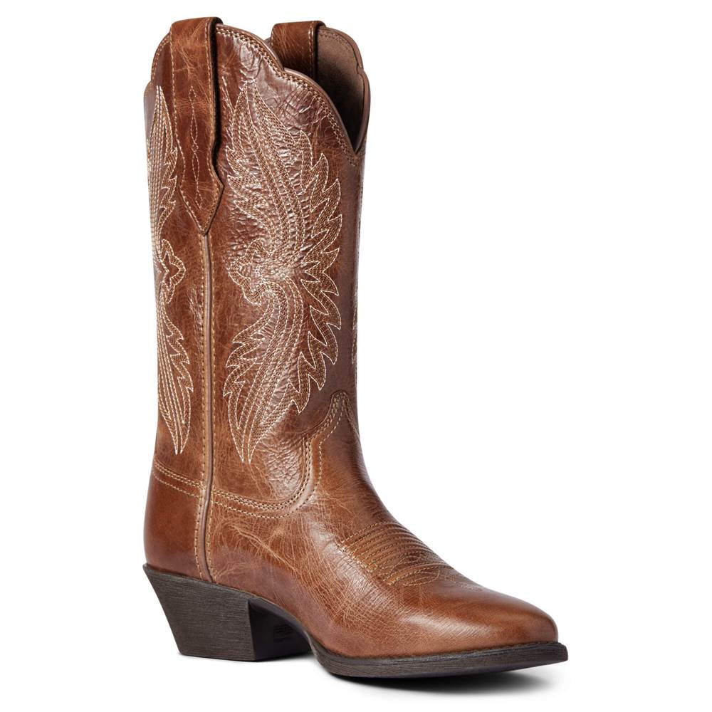 Ariat Heritage R Toe StretchFit Western Boot - DARK TAN