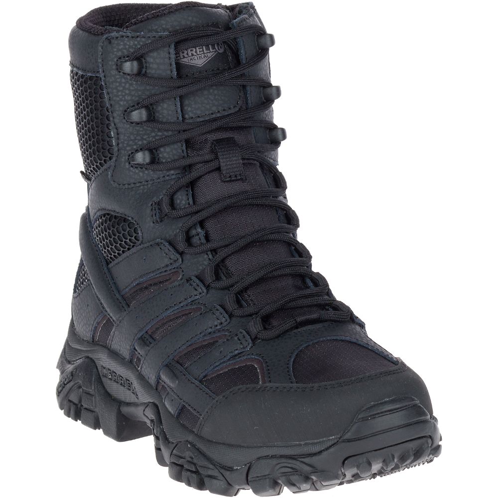 Merrel Moa 8" TacticaWaterproo Boots Wid Widt Black