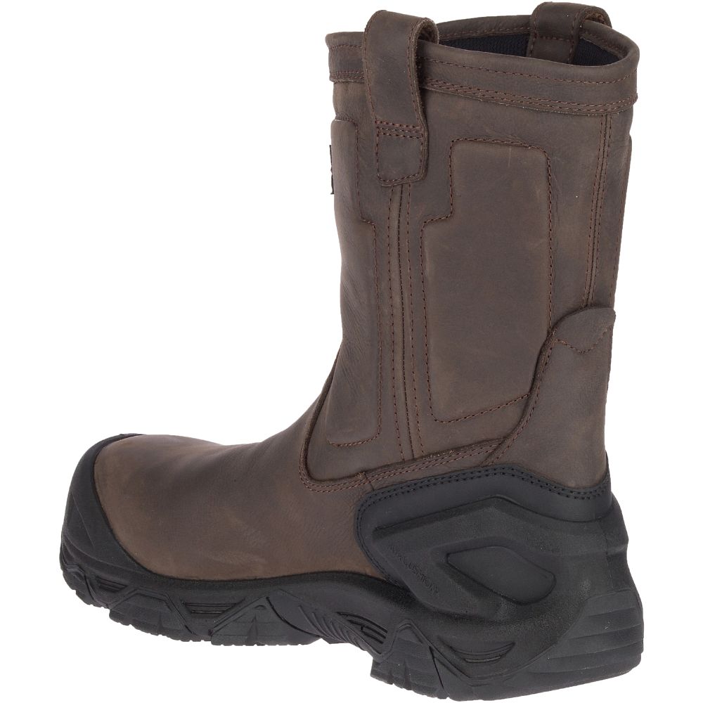 Merrel StrongfielLeathe Pul OWaterproo Com To Wor Boots Espresso