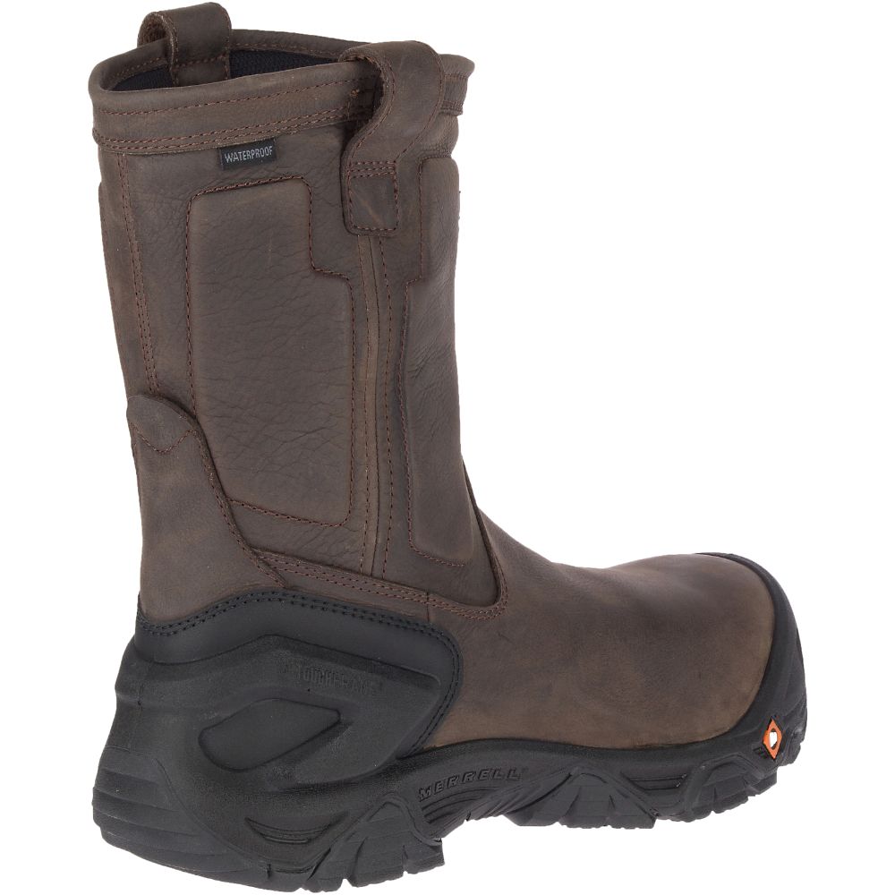 Merrel StrongfielLeathe Pul OWaterproo Com To Wor Boots Espresso