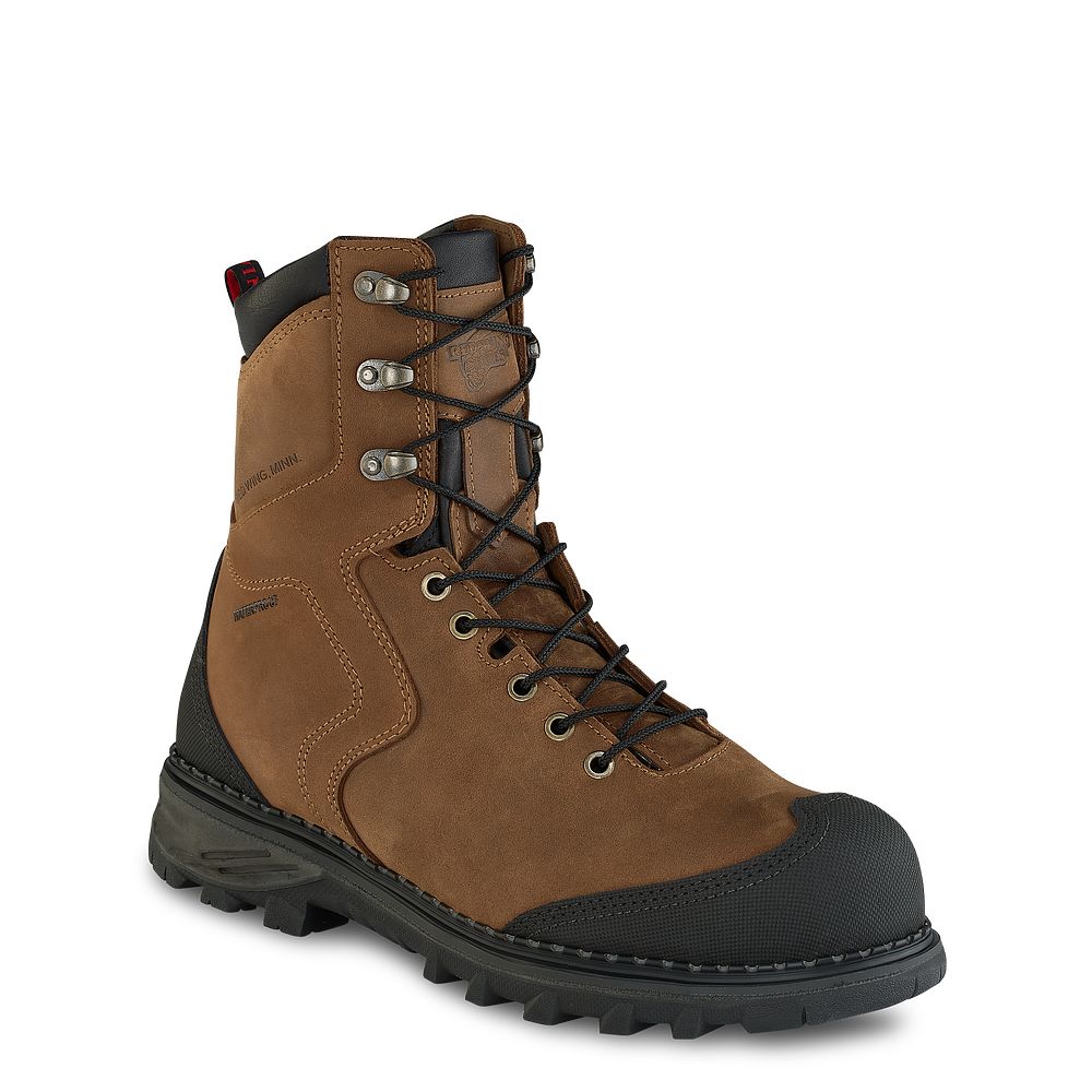 Red Wing Burnside - Men's 8-inch Waterproof Safety Toe Boot - Click Image to Close