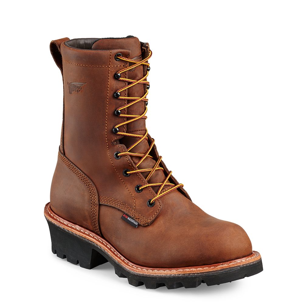 Red Wing LoggerMax - Men's 9-inch Waterproof Soft Toe Boot - Click Image to Close