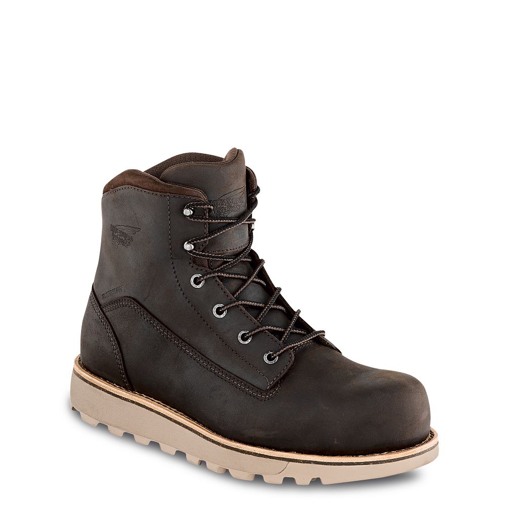 Red Wing Traction Tred Lite - Men's 6-inch Waterproof Safety Toe Boot - Click Image to Close