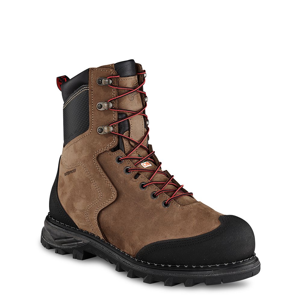 Red Wing Burnside - Men's 8-inch Waterproof, CSA Safety Toe Boot - Click Image to Close