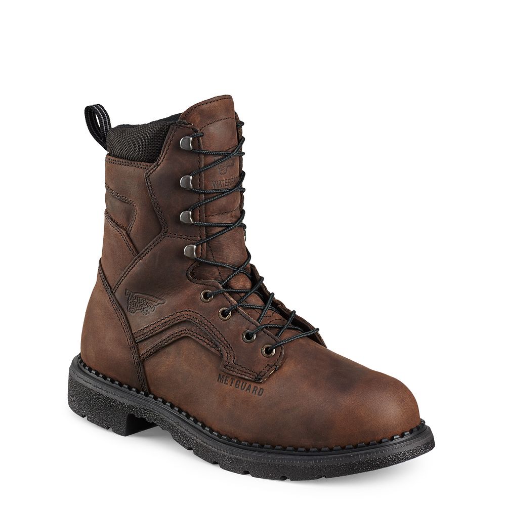 Red Wing SuperSole® - Men's 8-inch Waterproof Safety Toe Metguard Boot - Click Image to Close