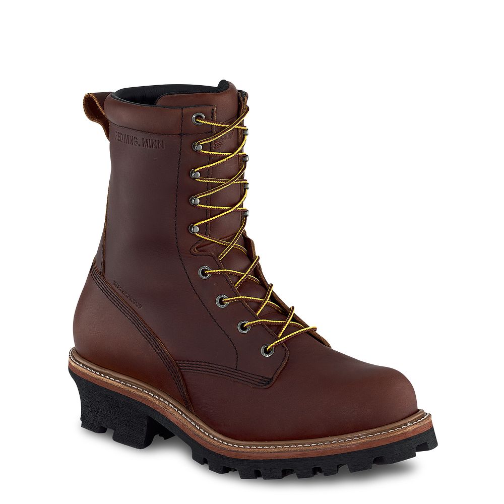 Red Wing LoggerMax - Men's 9-inch Waterproof, Soft Toe Logger Boot - Click Image to Close