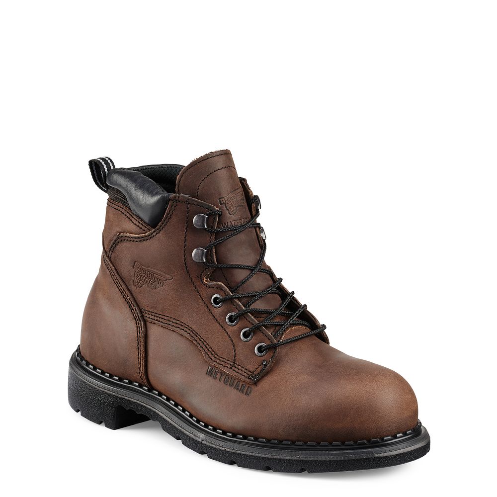 Red Wing SuperSole® - Men's 6-inch Waterproof Safety Toe Metguard Boot - Click Image to Close