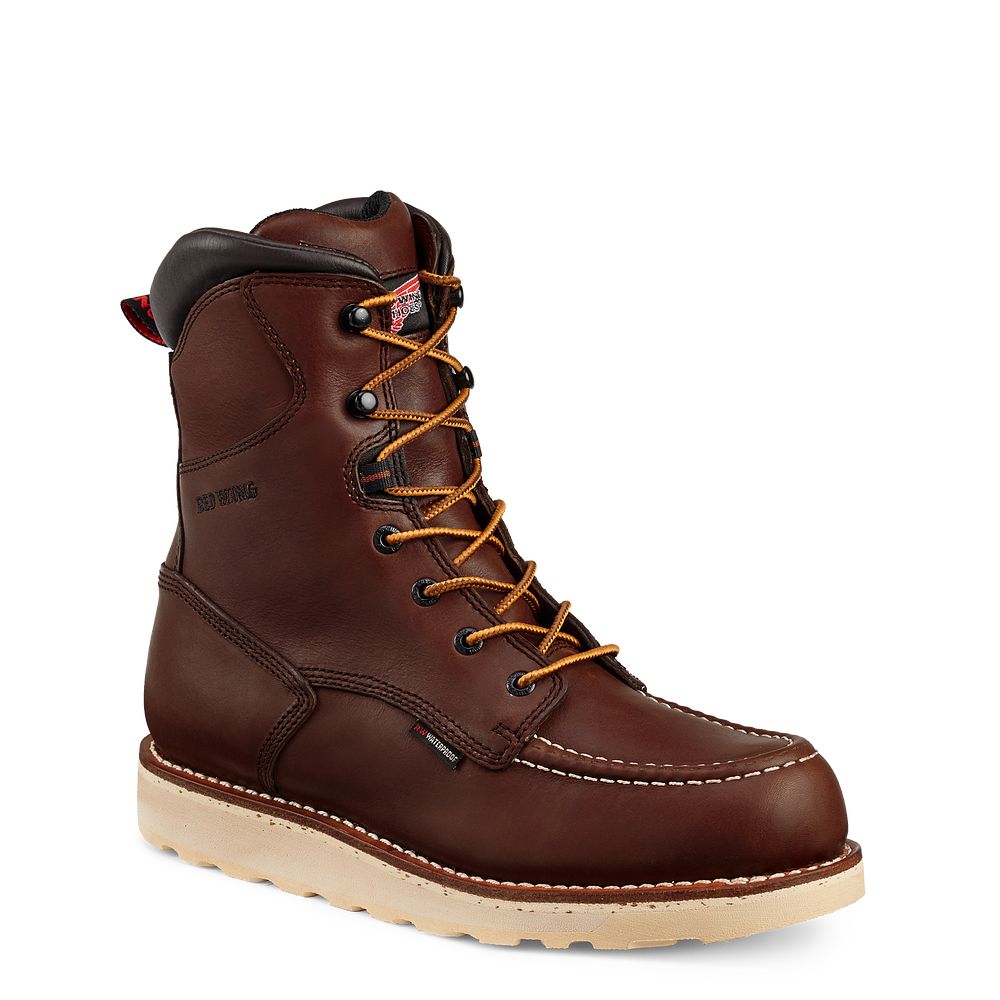 Red Wing Traction Tred - Men's 8-inch Waterproof Safety Toe Boot - Click Image to Close