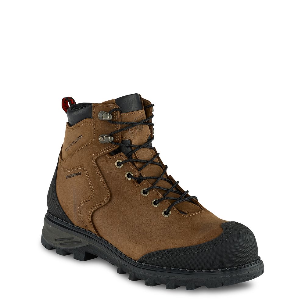 Red Wing Burnside - Men's 6-inch Waterproof Safety Toe Boot - Click Image to Close